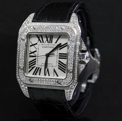 cartier santos 100 replica watch|cartier santos 100 diamond price.